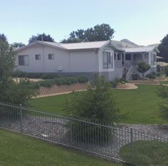The exterior of a large transportable home in NSW